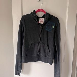 Dark Gray PINK Zip Up Hoodie